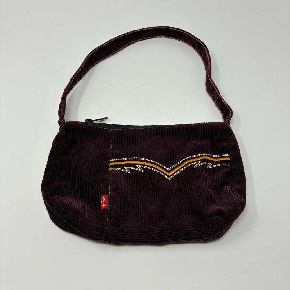 Vintage Levis Purple Corduroy Baguette Shoulder Bag Yak Pak Collaboration Y2K